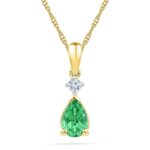 Emerald With Diamond Pendant