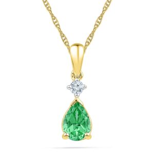 Emerald With Diamond Pendant