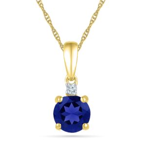 Blue Sapphire 18Kt 2.05 Grams Gold & Diamond Pendant