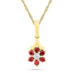 Ruby With Diamonds Pendant