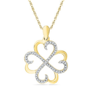 18 Kt Gold Forever Love Diamond Pendant