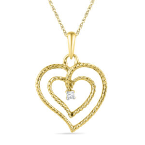 18 kt Heart In Heart Diamond Pendent