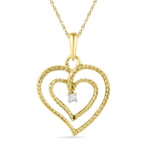 Special Double Heart Diamond Pendant