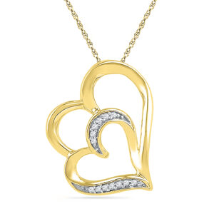 18 Kt Gold Luscious Hearts Diamond Pendant