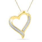 18 Kt Gold Glitzy Heart Diamond Pendant
