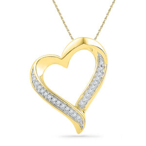 18 Kt Gold Glitzy Heart Diamond Pendant