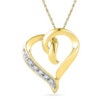 18 Kt Gold Glossy Heart Diamond Pendant