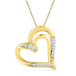 18 Kt Gold Beloved Heart Diamond Pendant