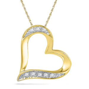18 Kt Gold Cherish Heart Diamond Pendant