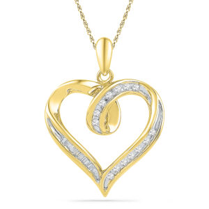 18 Kt Gold Spot Heart Diamond Pendant