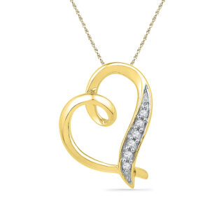 18 Kt Gold Fine Heart Diamond Pendant
