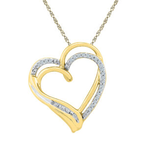18 KT Gold Heart Diamond Pendant