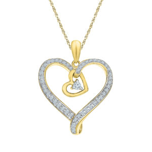 Heart In Heart Diamond Pendant