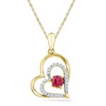 18 kt Gold Heart In Heart Diamond Pendant