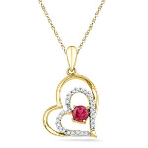 18 kt Gold Heart In Heart Diamond Pendant