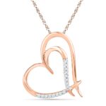 18 KT Rose Gold Bold Heart Diamond Pendant