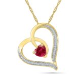 Dual Heart Ruby Pendant