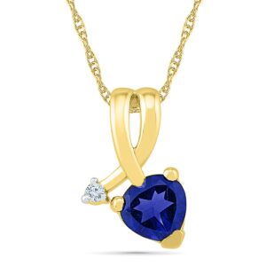 Heart Blue Sapphire Pendant