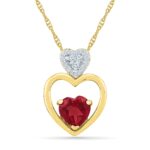 Dual Heart Ruby Pendant