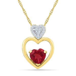 Dual Heart Ruby Pendant