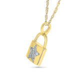 18kt Lock Diamond Pendant