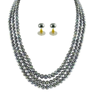 3 Line Grey Pearl Set