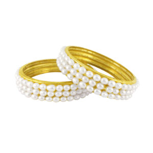 3 Line Oval Pearl Bangles