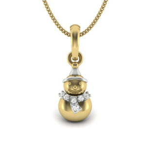 18 Kt Gold Charming Diamond Pendant For Kids