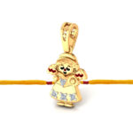 18kt Gold Stylish Strands Diamond Pendant