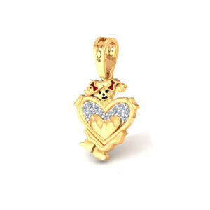 18kt Gold Moon Made Love Diamond Pendant