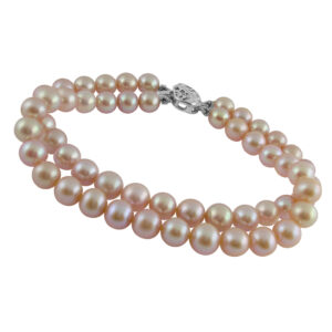 Designer 2 Strings Pink Pearl Bracelet