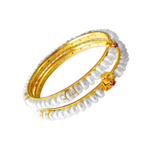 Cz Button Pearl Bangles