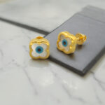 22KT Evil Eye Shape Gold Earrings