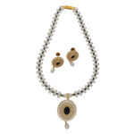 Rosette Pearl Necklace Set