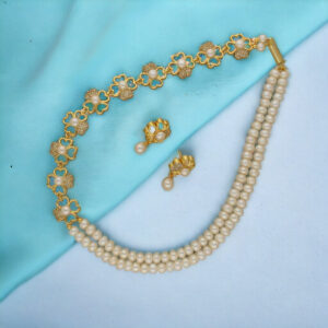 Leena 2 Lines Pearl Necklace