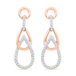 18kt Rose Gold Dangle Diamond Earrings