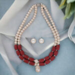 Cherry 2 Lines Round Pearl Necklaces