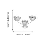 Floral Silver 3 Diya Stand