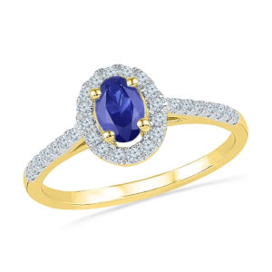 Blue Sapphire Diamond Finger Ring