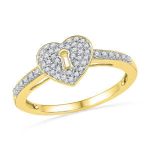 18 Kt Gold Princess Heart Diamond Finger Ring