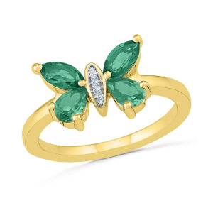 Butterfly Emerald Finger Ring