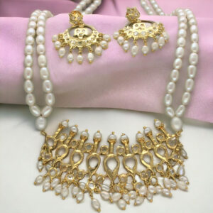 Dharna 2 Lines Pearl Necklace