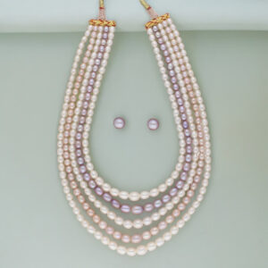 Abanti 5 Lines Pearl Necklace Set