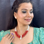 Cherry 2 Lines Round Pearl Necklaces