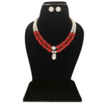 Cherry 2 Lines Round Pearl Necklaces