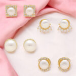 Angara Combo Of 4 Pair Earrings