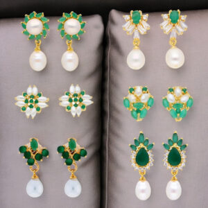 Emerald Combo of 6 Pair Earrings