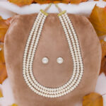 Raveena 3 Lines Pearl Necklaces