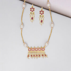 Raksha 1 Line Round Pearl Necklaces
