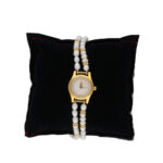 Eeshika 2 Lines Round Pearl Wrist Watch